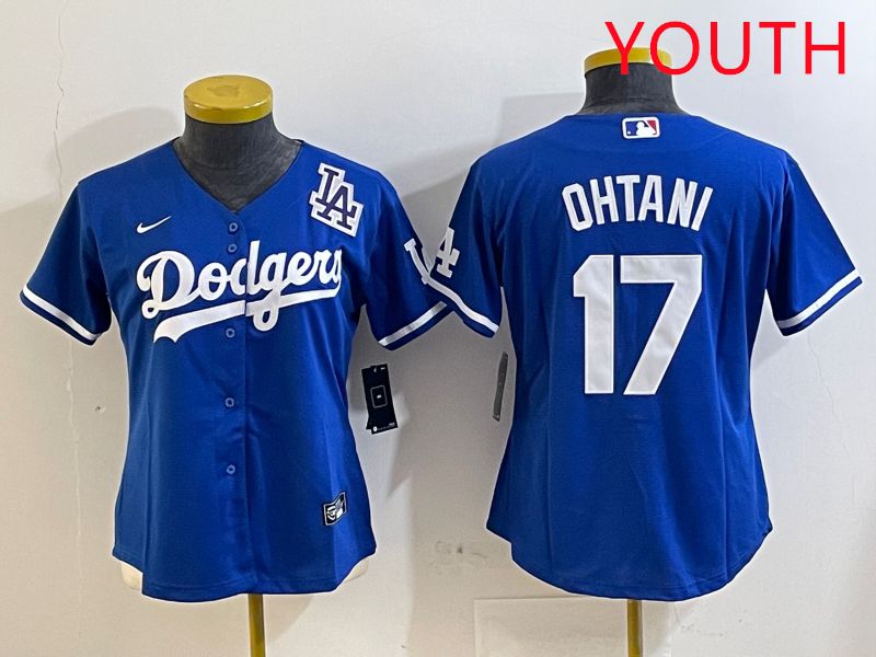 Youth Los Angeles Dodgers #17 Ohtani Blue Game 2025 Nike MLB Jersey style 3186